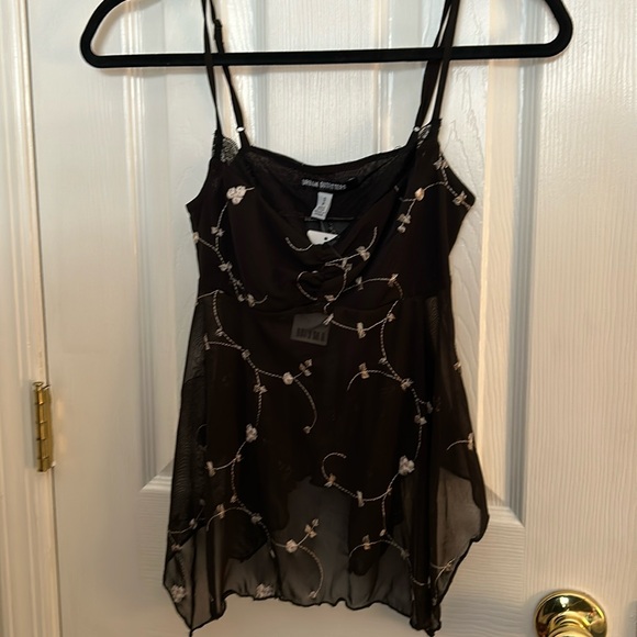 Urban Outfitters Tops - Urban Outfitters sheer tank with embroidery
